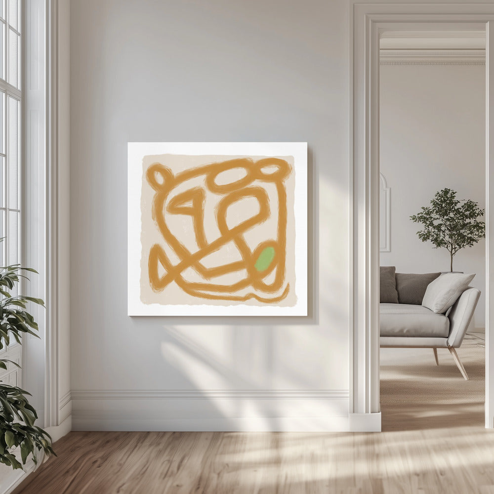 Tan Scribble 3 | Canvas