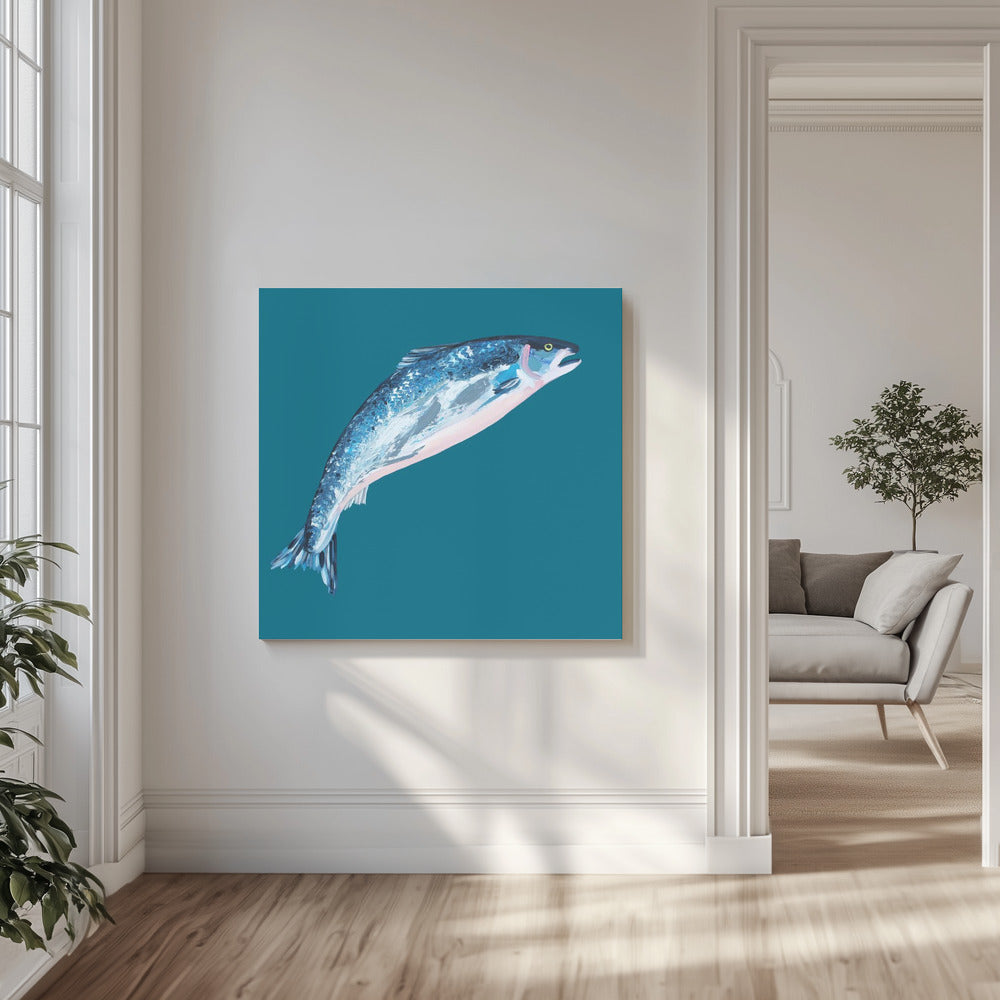 Springende Zalm | Canvas