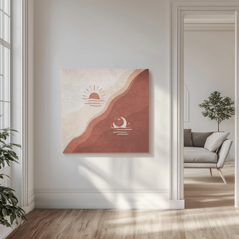 Dag- en nachtharmonie | Canvas