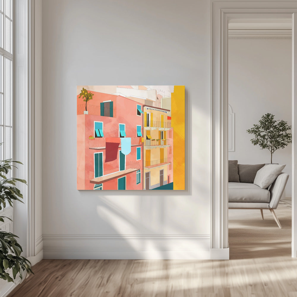 Little Italy-huisjes | Canvas