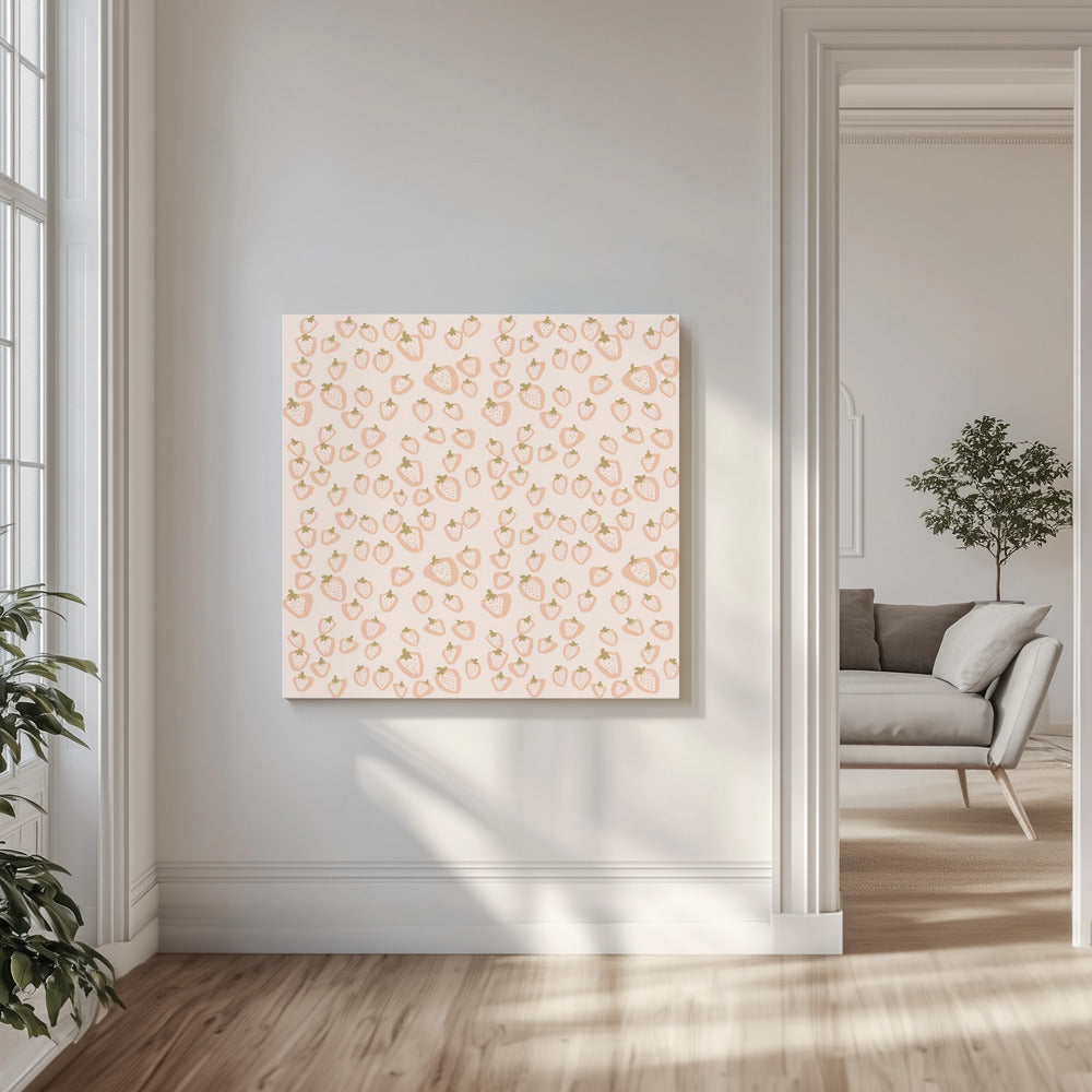 Aardbeien Zomerpatroon | Canvas