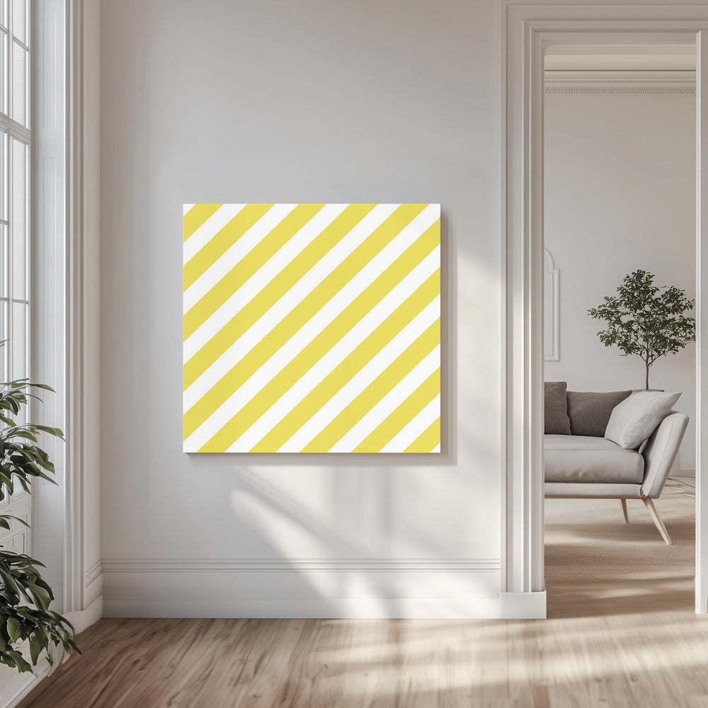 Gele en witte strepen | Canvas