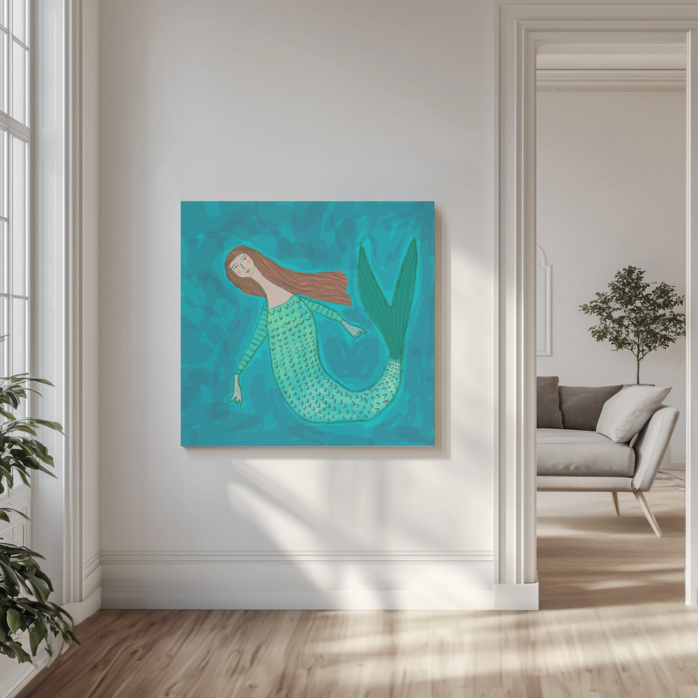 Zeemeermin BLAUW | Canvas