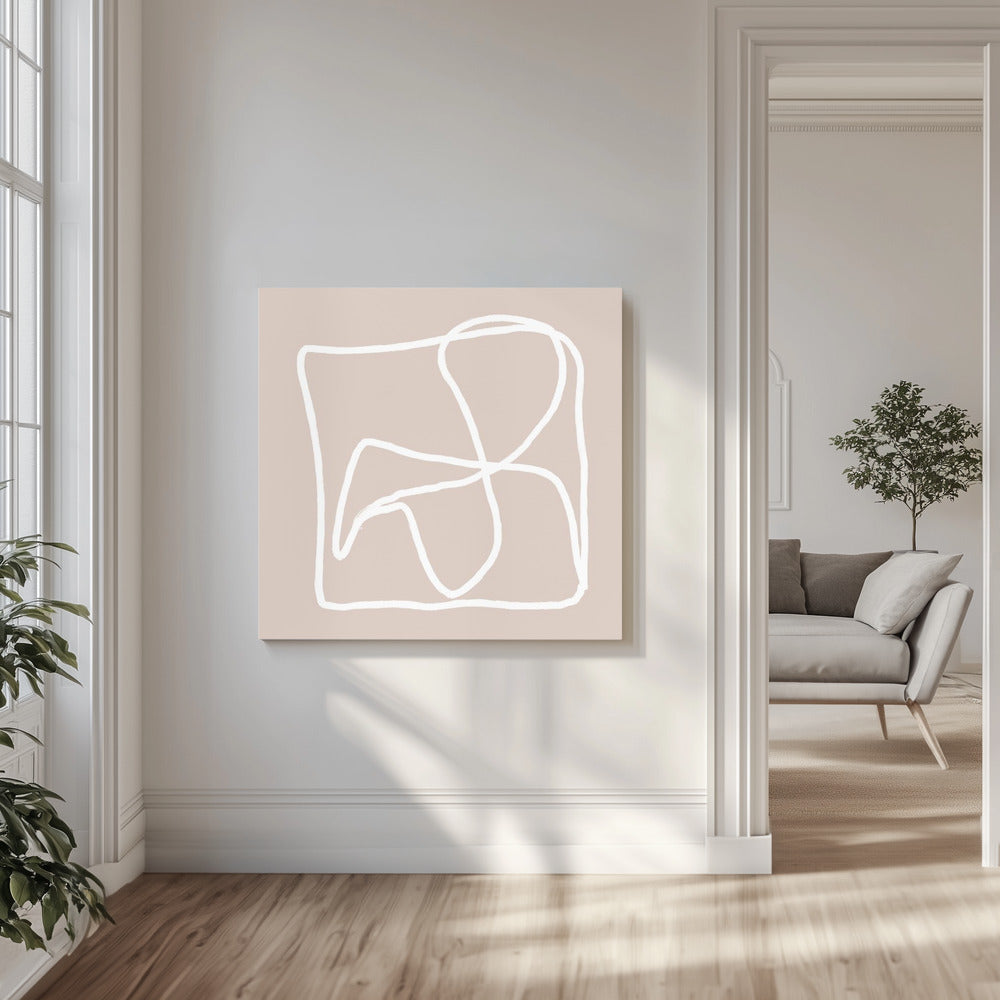 Beige abstracte lijnen | Canvas