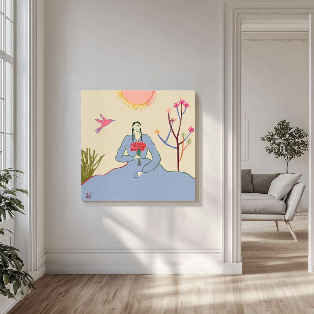 De omhelzing van Serene Blossom | Canvas