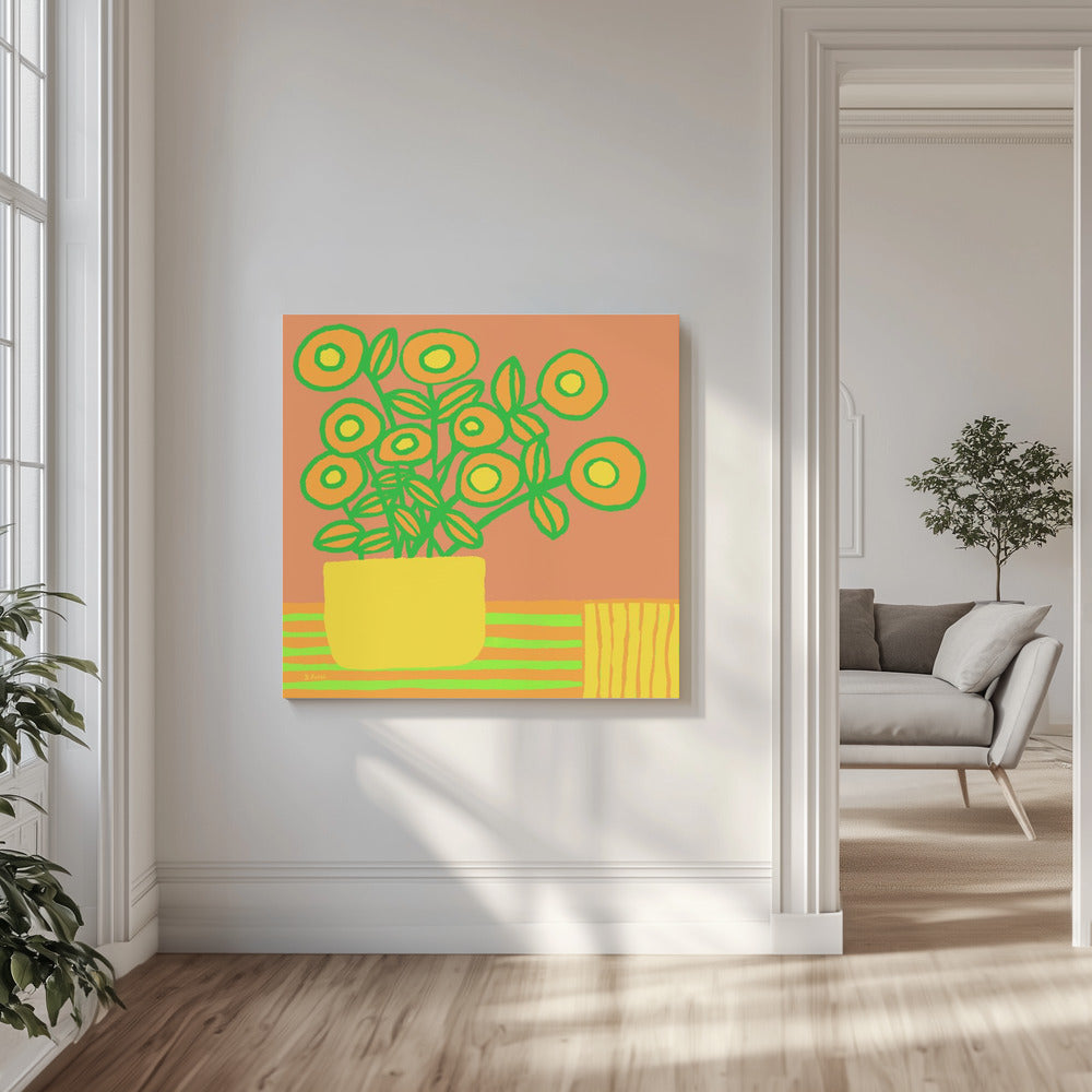 Bloemen op tafel | Canvas