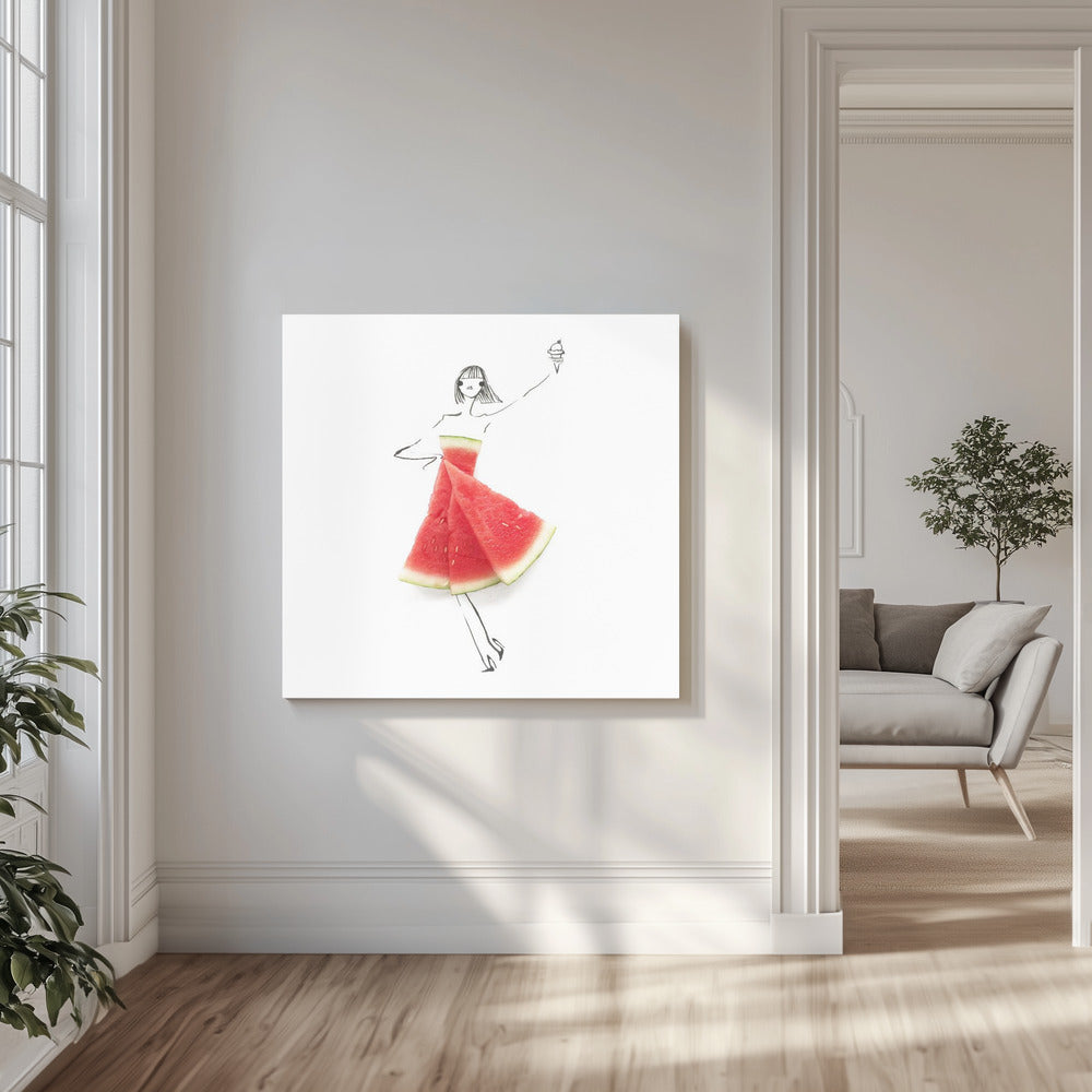 Watermeloen Salut | Canvas