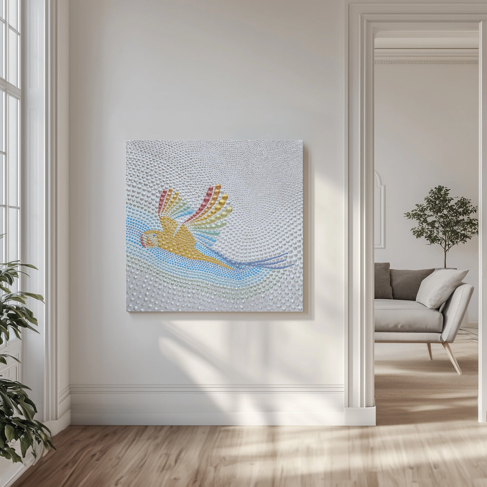 Regenboogpapegaai Vlucht | Canvas