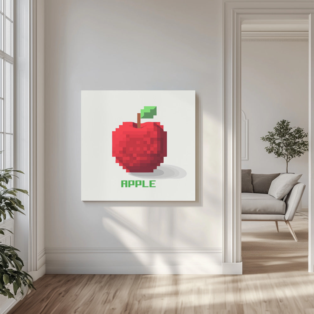 Pixel Fruit Appel | Canvas