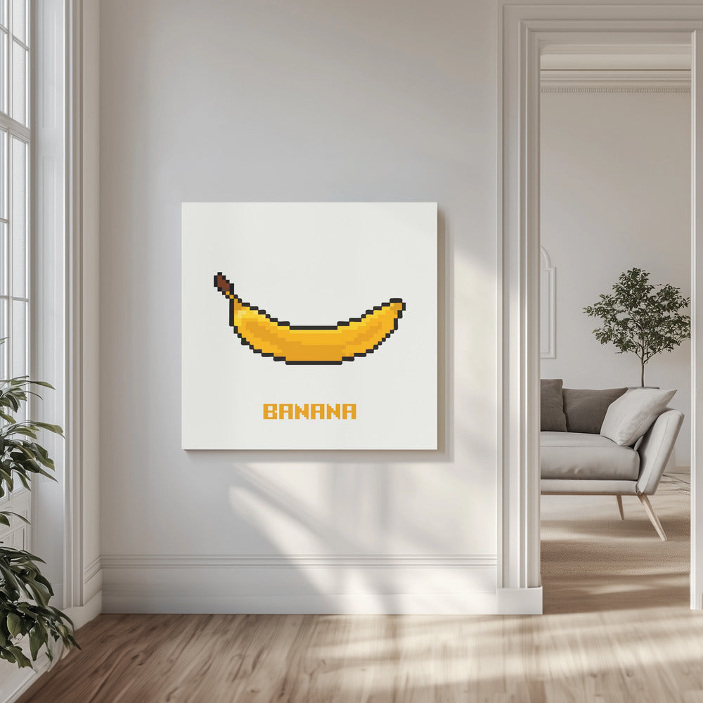 Pixel Fruit - Banaan | Canvas