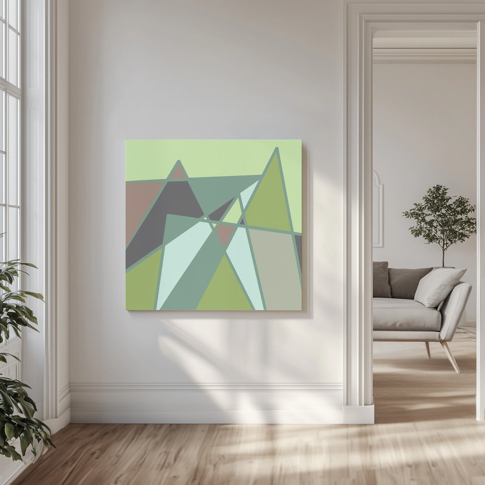 Gouden abstracte bergen | Canvas