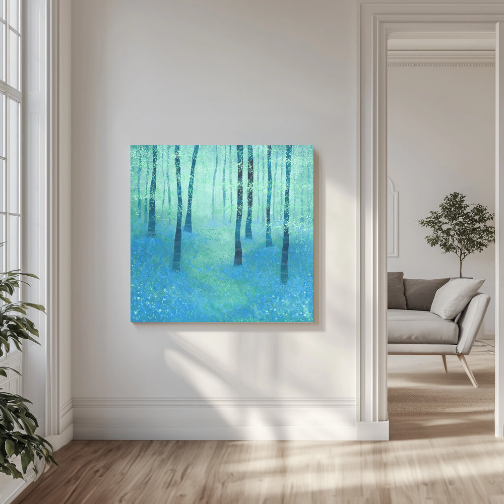 Bos met blauwe klokjes | Canvas