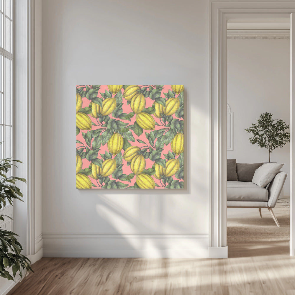 Patroon van gele citroen | Canvas