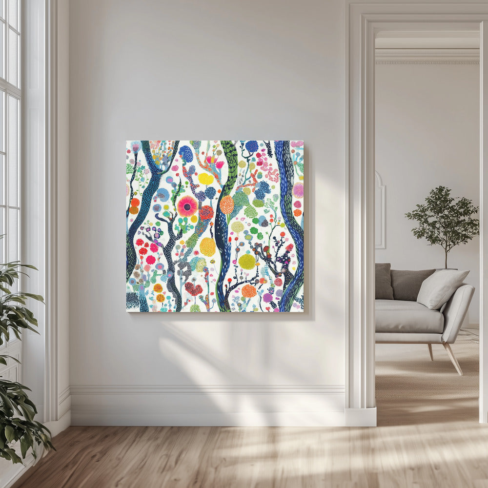 Levendig bloemenbos | Canvas