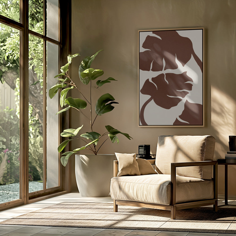 Monstera Canvas Bruin | Poster