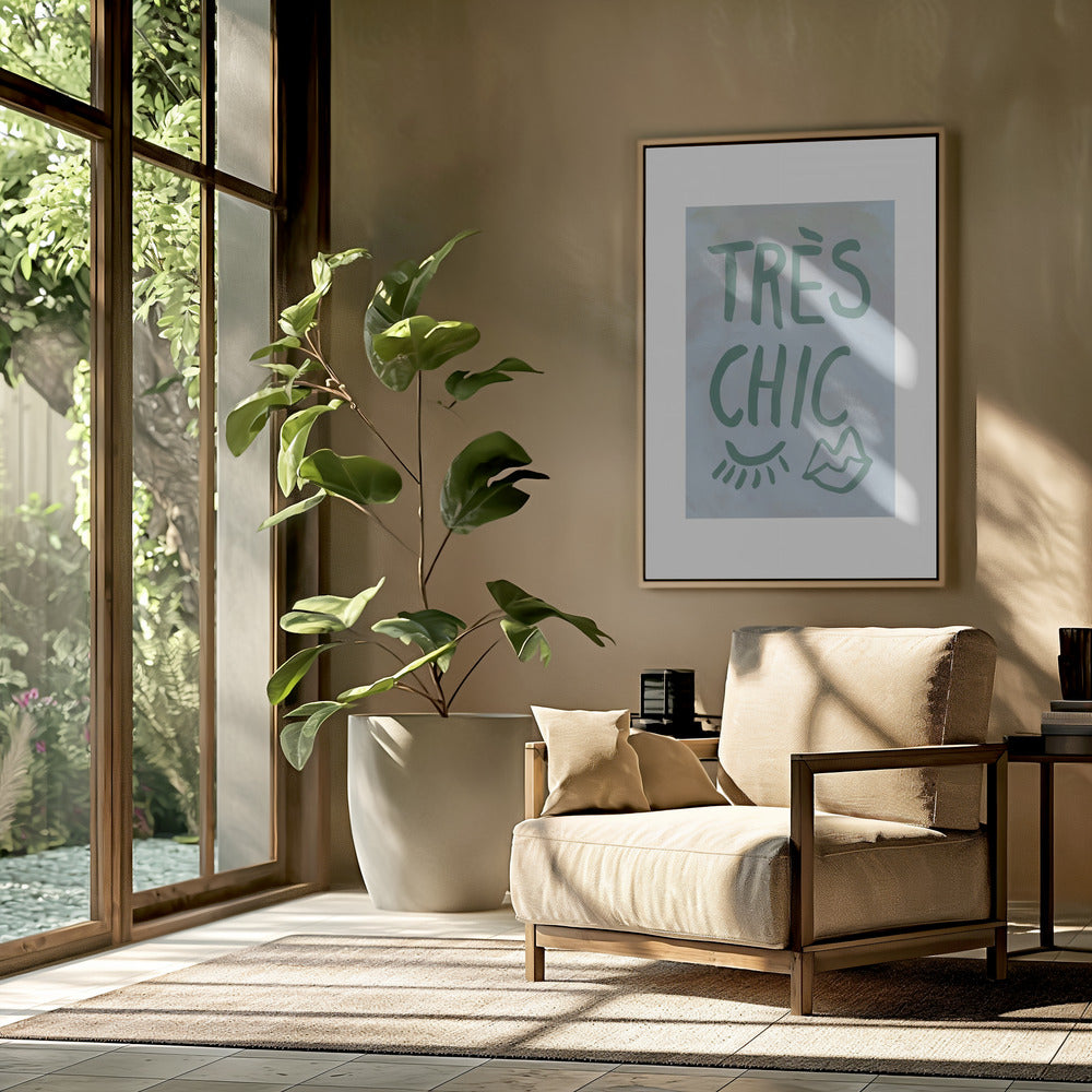 Très Chic Blauw Frame | Poster
