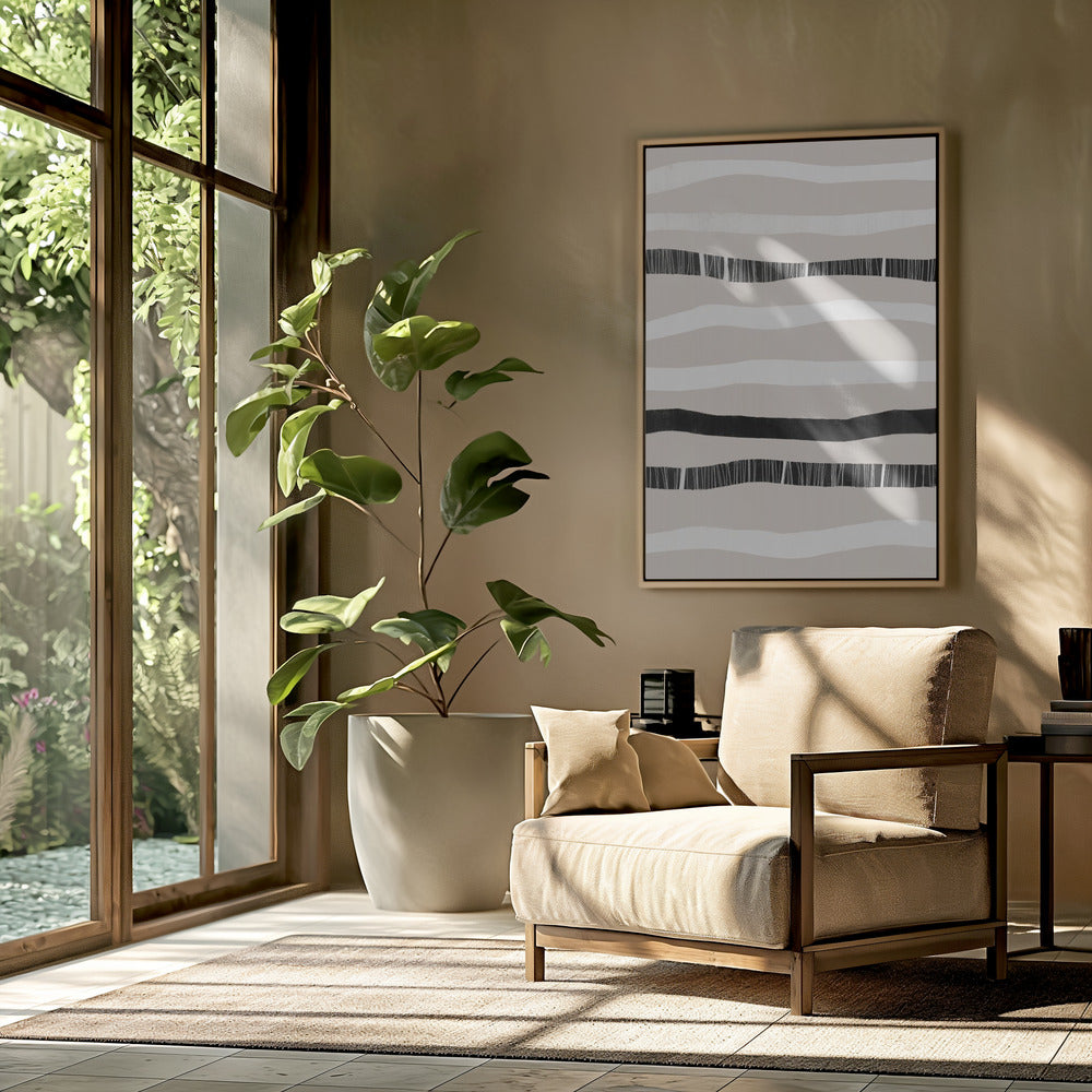 Monochrome golven | Poster