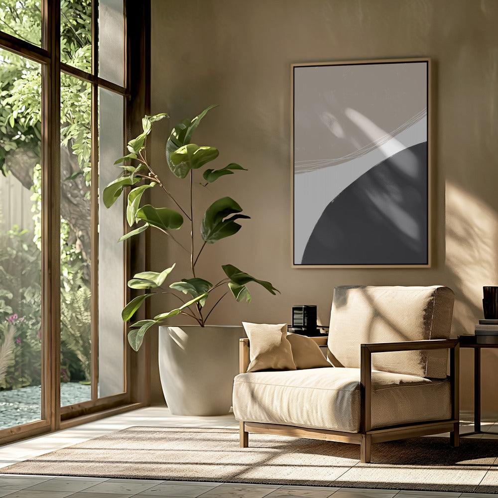 Beige And Black Organic Shapes | Poster