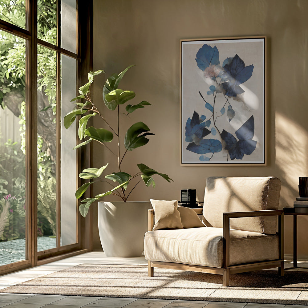 Blauwe droge bloemen | Poster