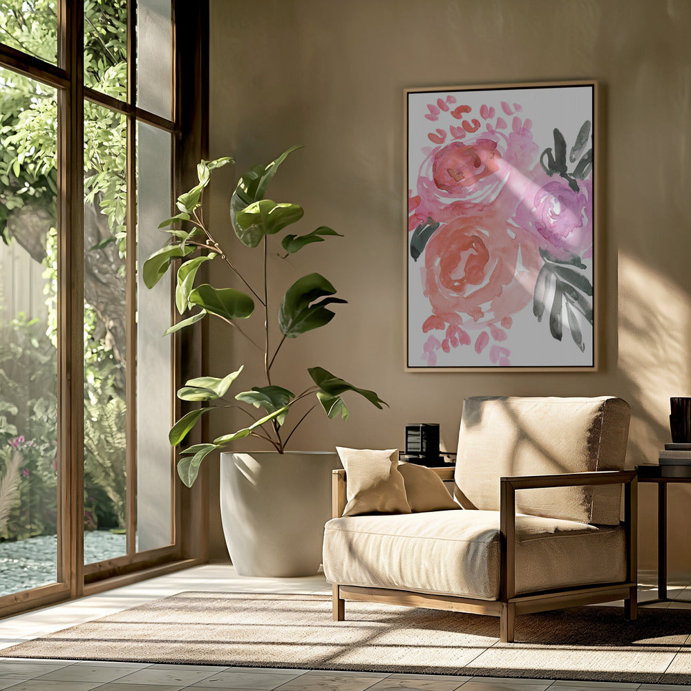Maeko losse aquarel bloemen I | Poster