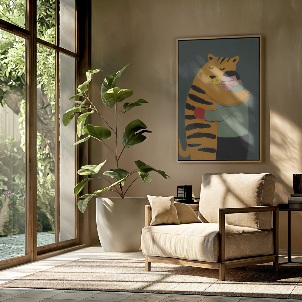 De zachte knuffel van de tijger | Poster
