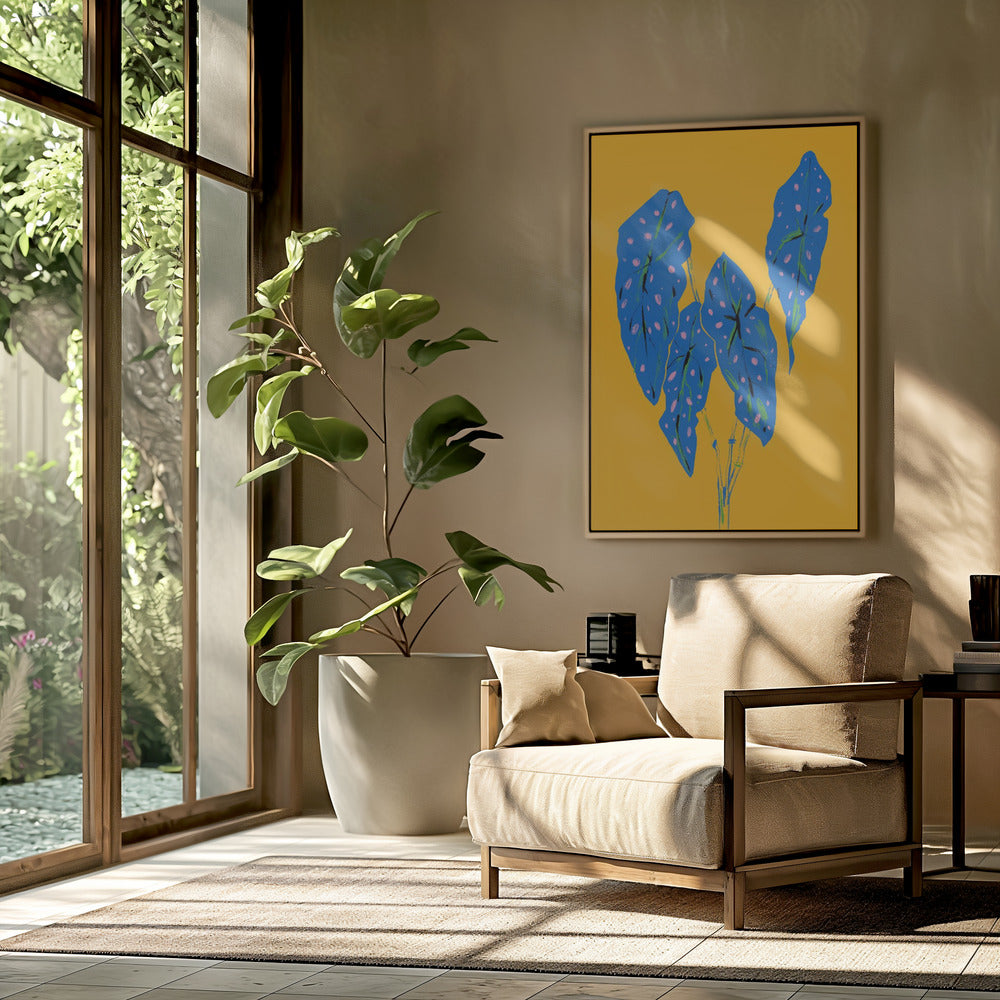 Begonia Maculata Blauw en Geel | Poster