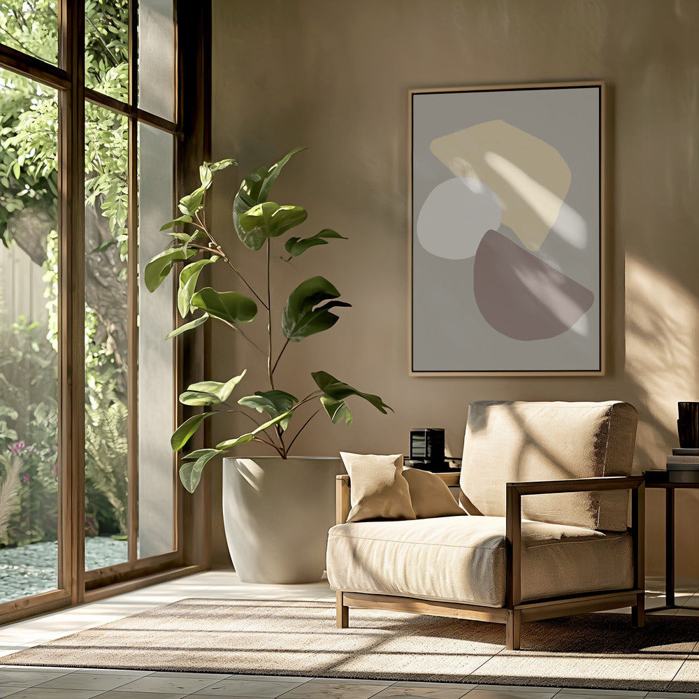 Geometrische velden geel | Poster