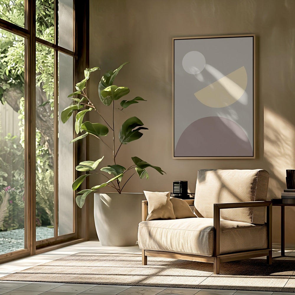 Bogen Geel en Grijs | Poster