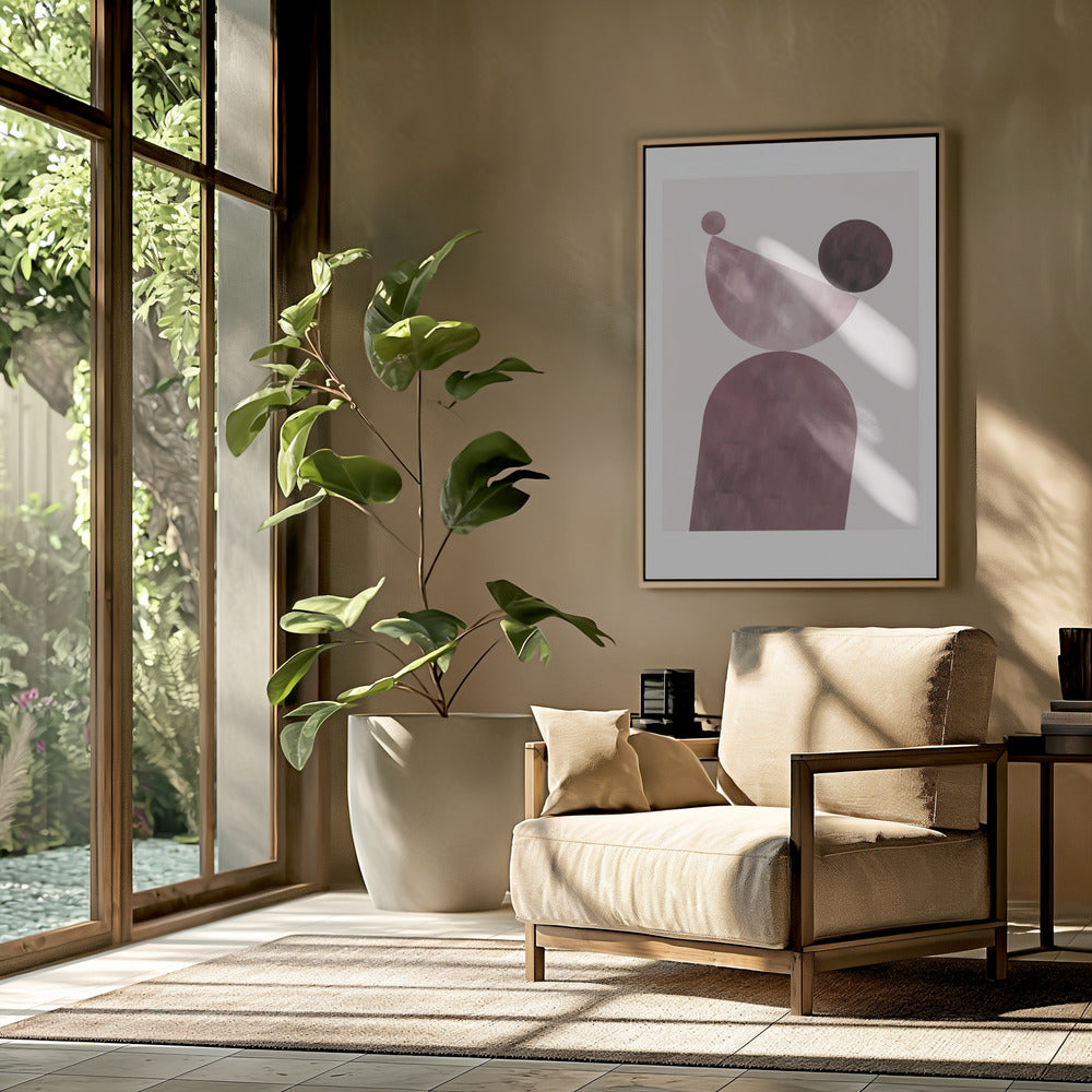 Geometrische vormen paars | Poster