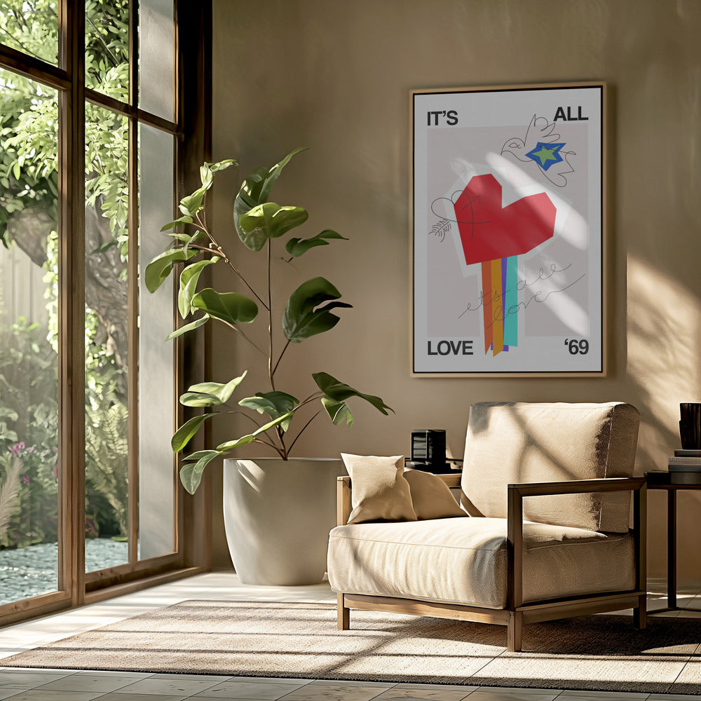 Het is allemaal liefde '69 Hart Greige | Poster