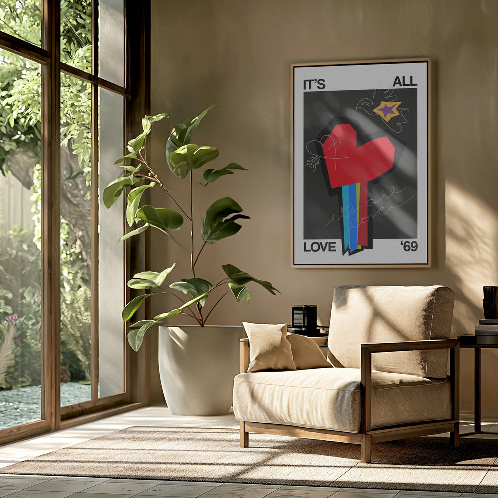 Het is allemaal liefde, hartgrijs | Poster