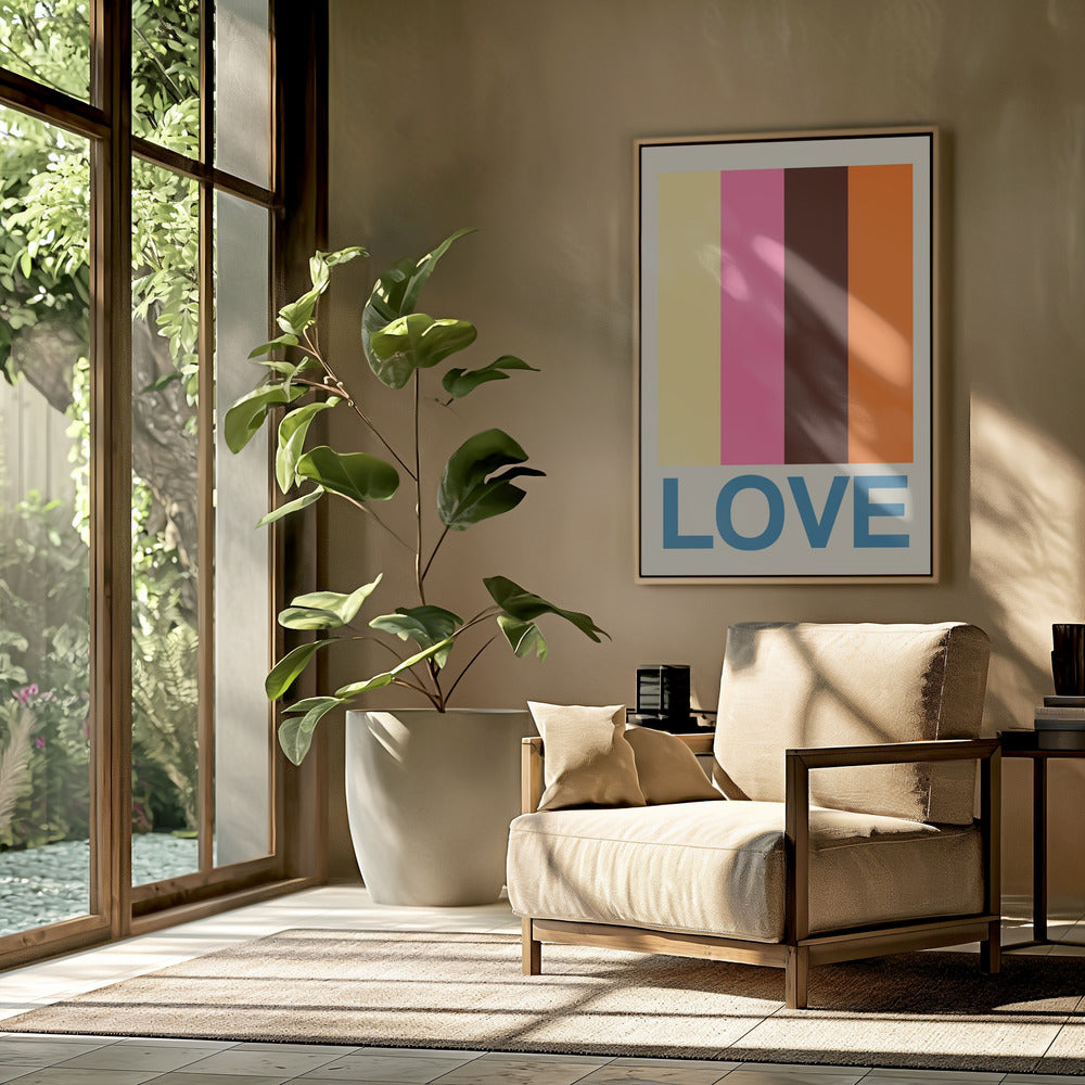 Retro Stripe LOVE Zomerfruit | Poster