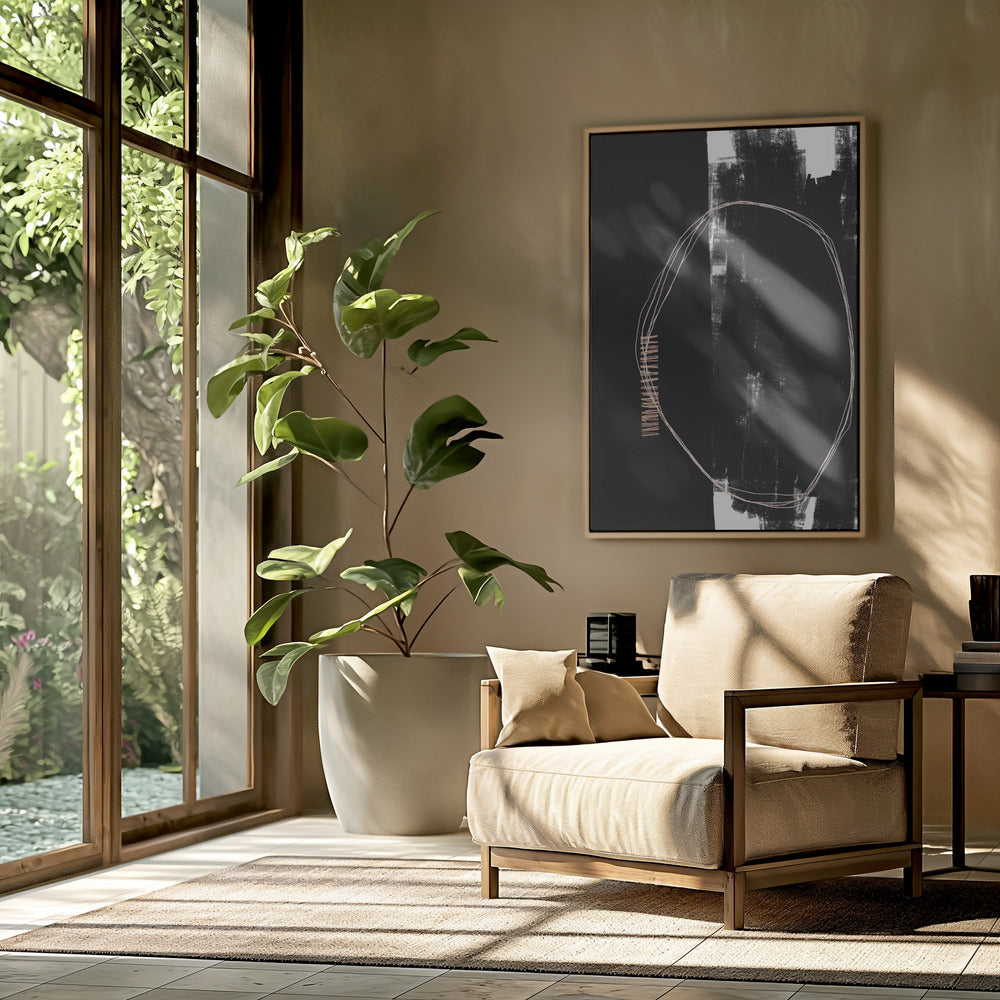 Abstract zwart-wit kunstwerk | Poster
