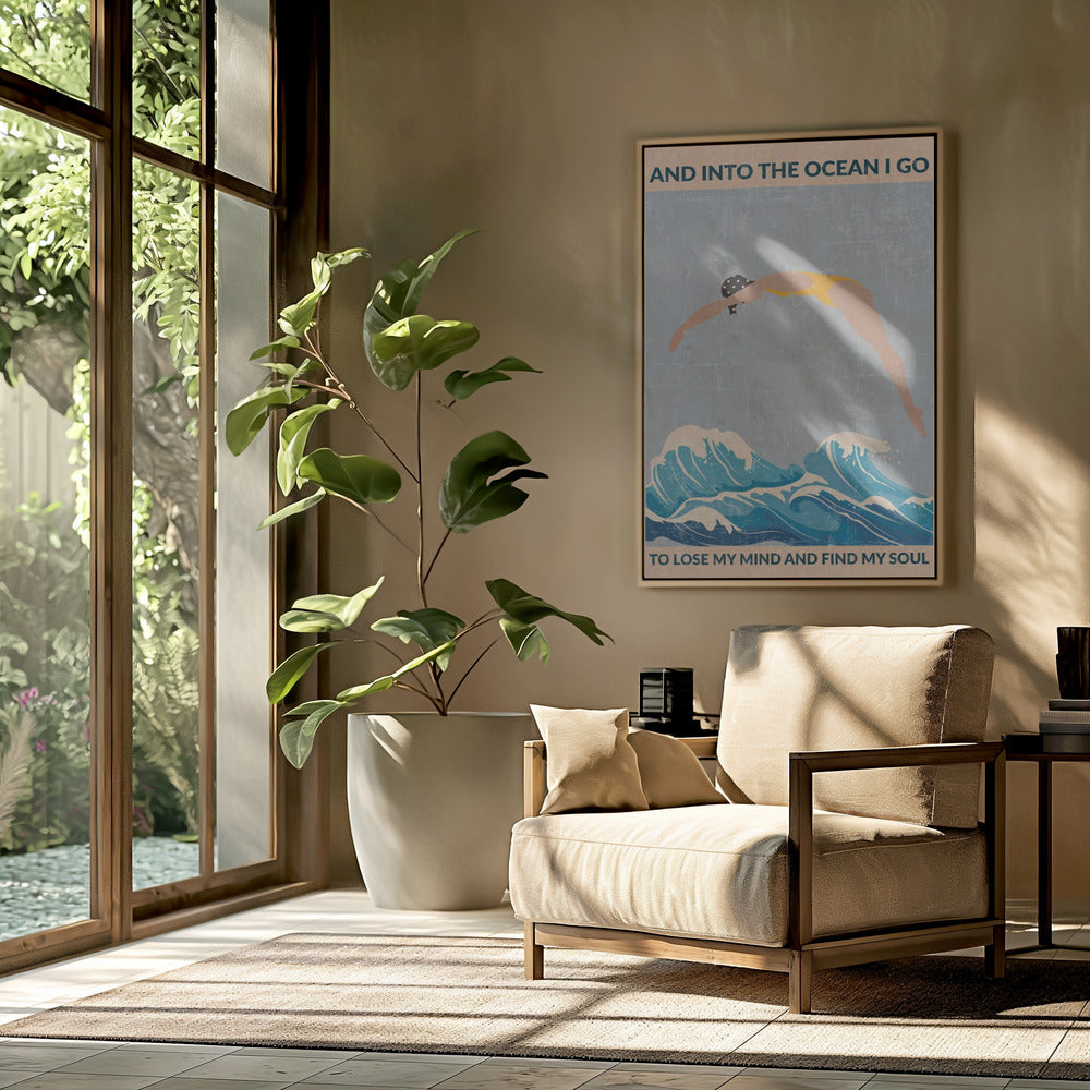 Into the Ocean (blauw) Standaard wanddecoratie | Poster