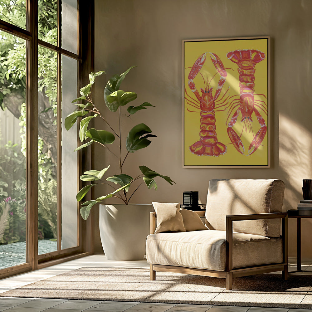 Langoustines On Yellow | Poster
