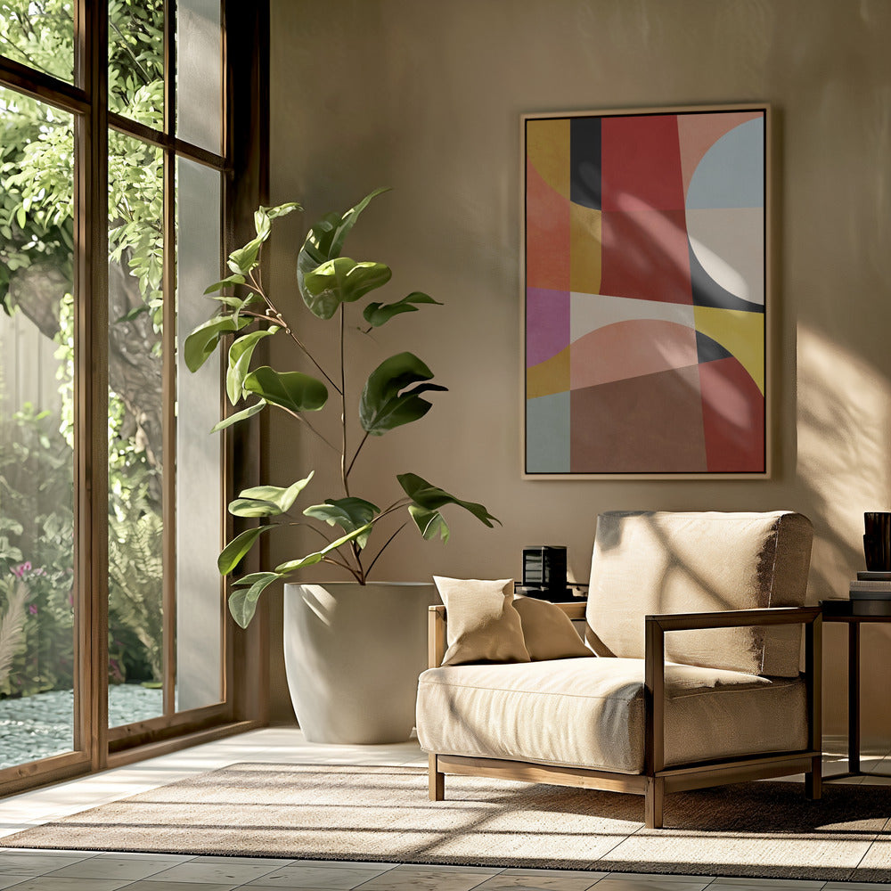 Warm Colors Bauhaus Geometry2 | Poster
