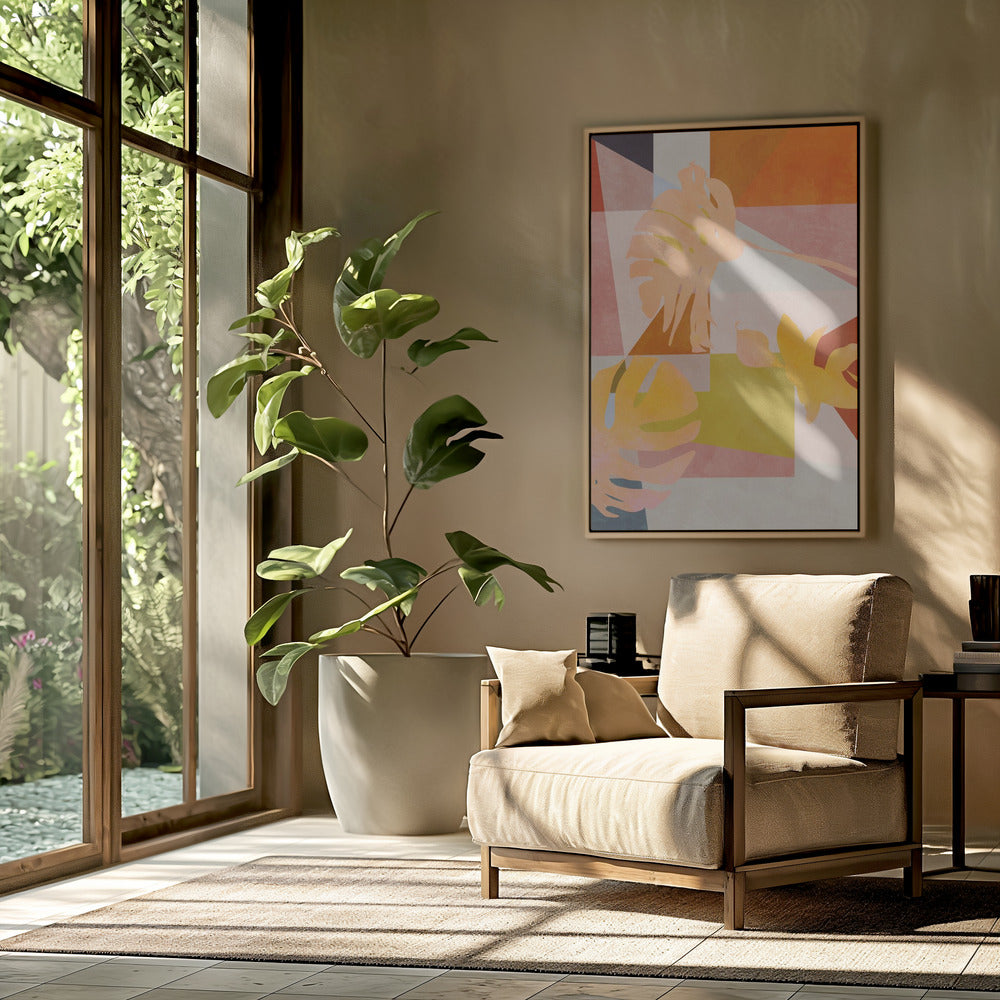 Organic Bauhaus Geometry Leaves | Poster