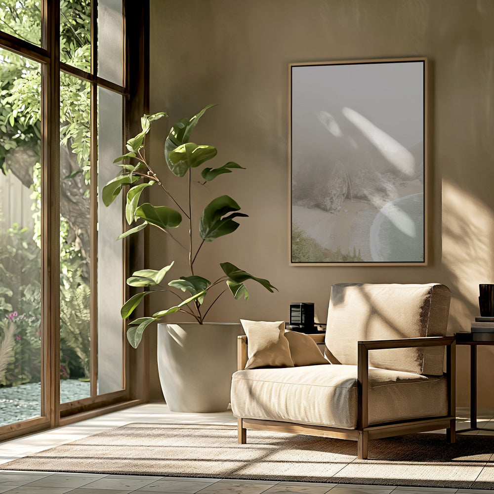 Mistige kusthaven | Poster