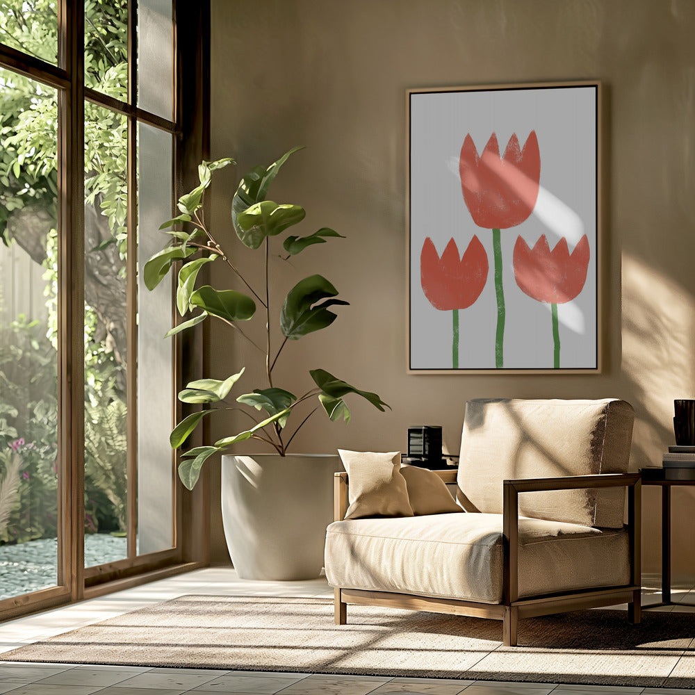 Rode Tulpen Trio | Poster