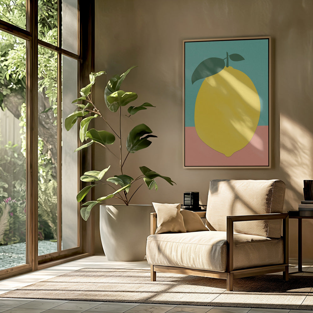 Citroen met twee bladeren | Poster