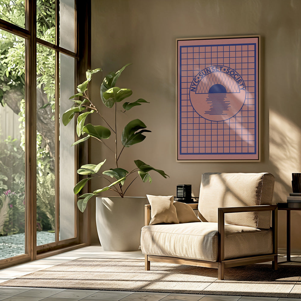 Nyc Sunset Society Blue | Poster