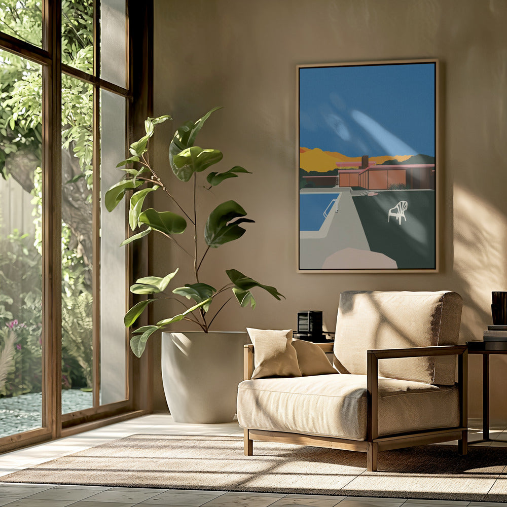 Kaufmann Desert House aan het zwembad | Poster