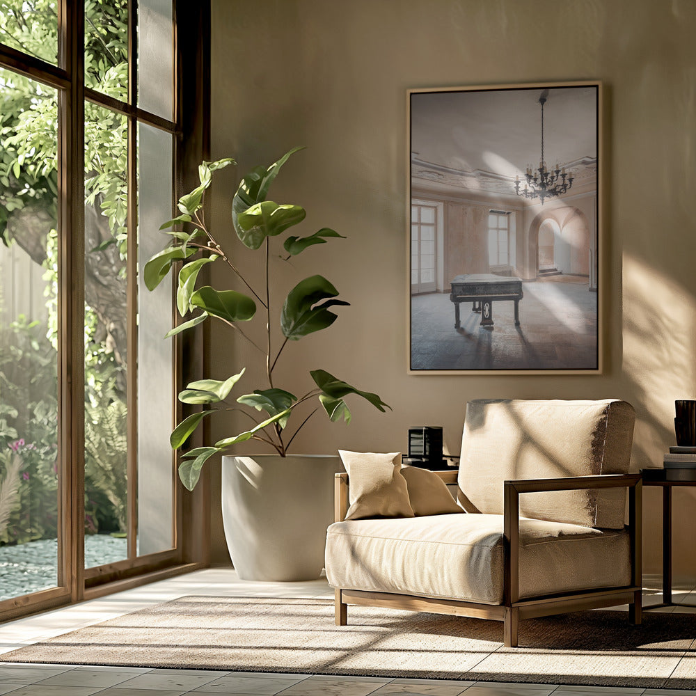 Piano in een verlaten kasteel | Poster