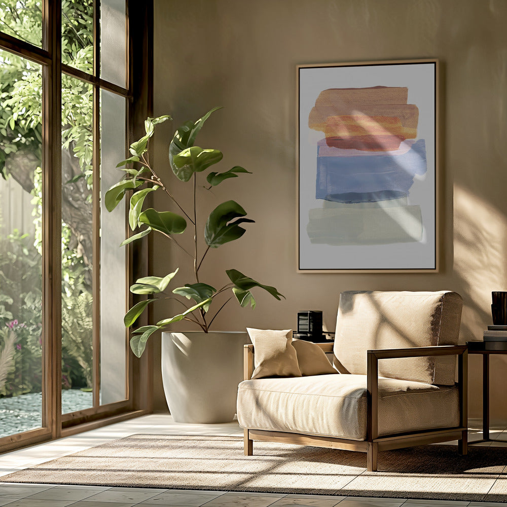 Abstracte penseelstreken 49 A1 | Poster