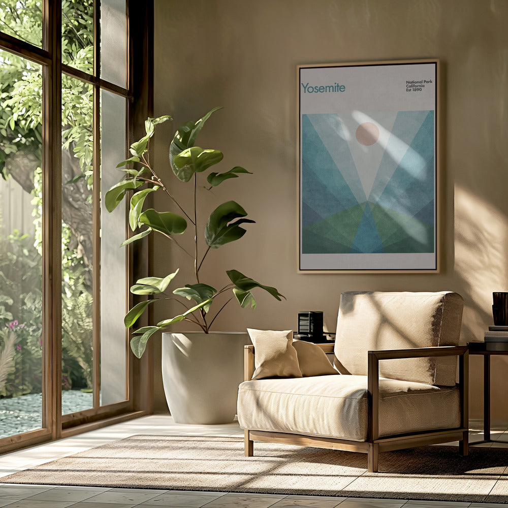 Geometrische zonsopgang | Poster