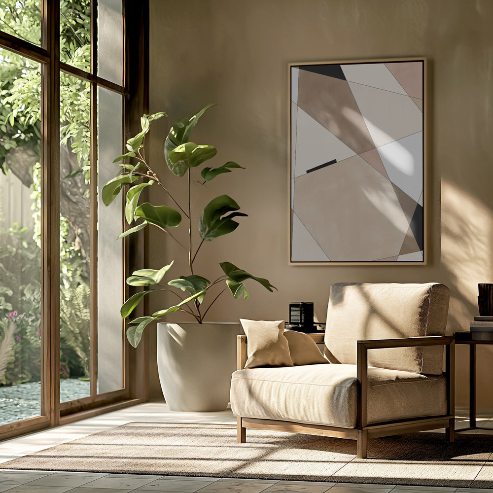 Geometrische beige kunst | Poster