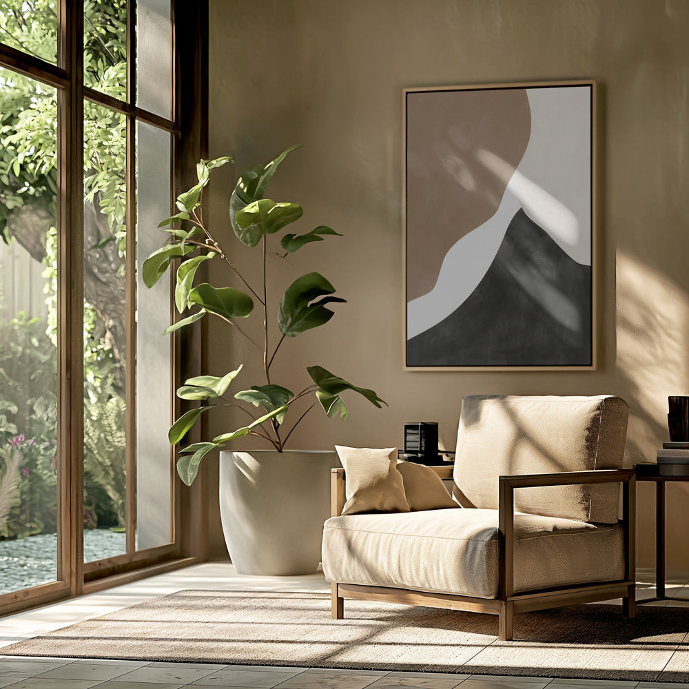 Abstracte beige en bruine kunst | Poster