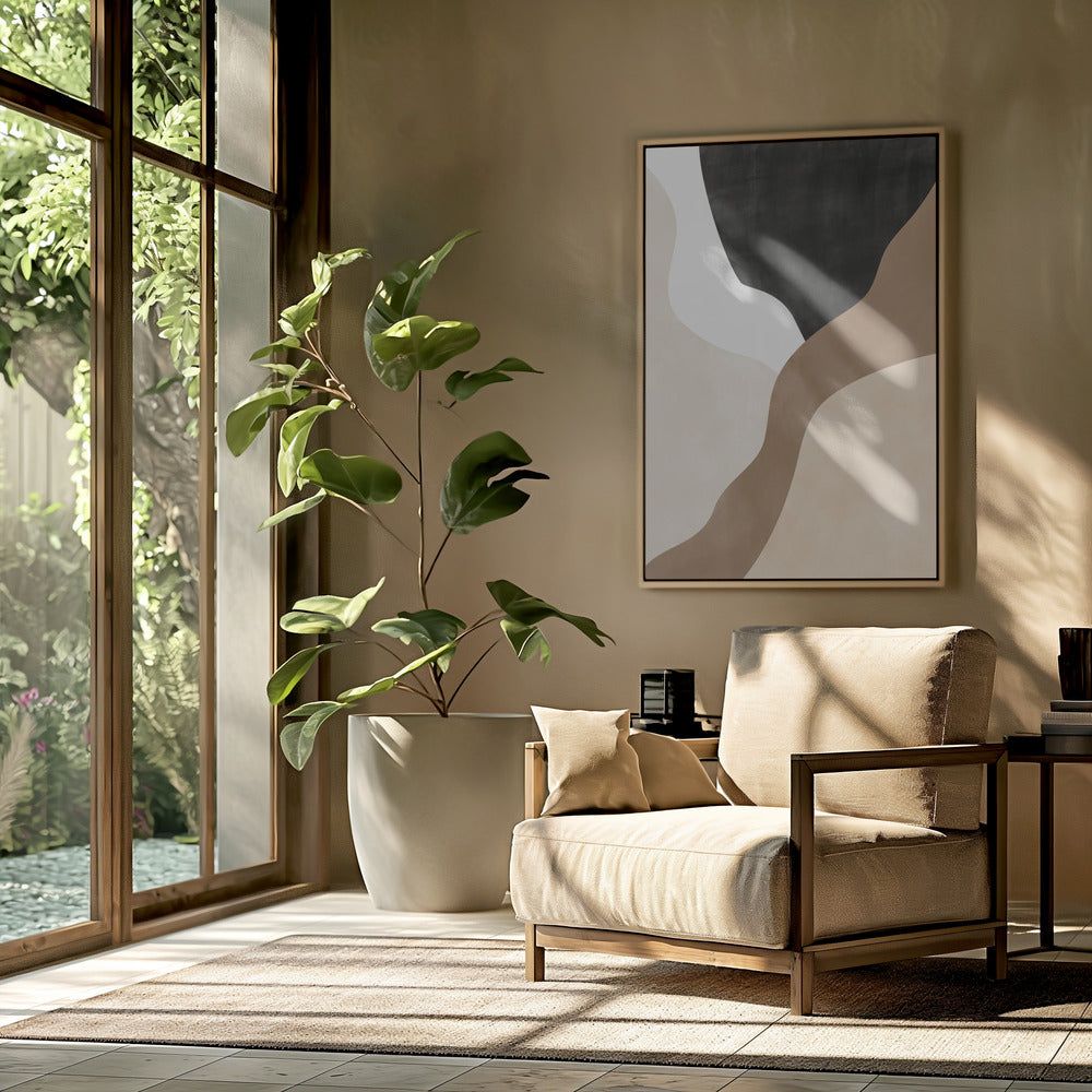 Abstracte beige en bruine kunst | Poster
