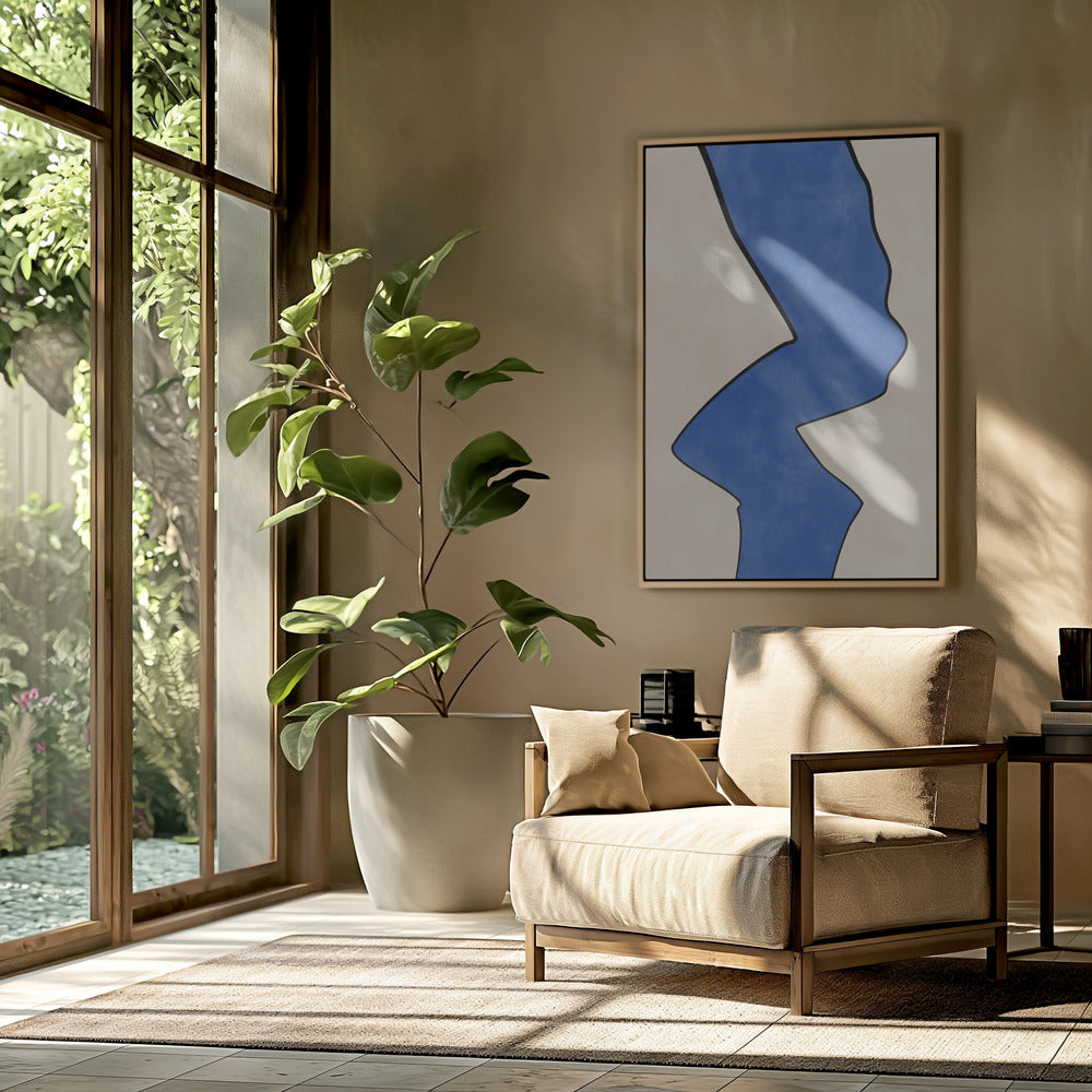 Gedurfde blauwe contour | Poster