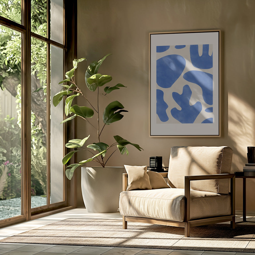 Blauwe Abstracties | Poster